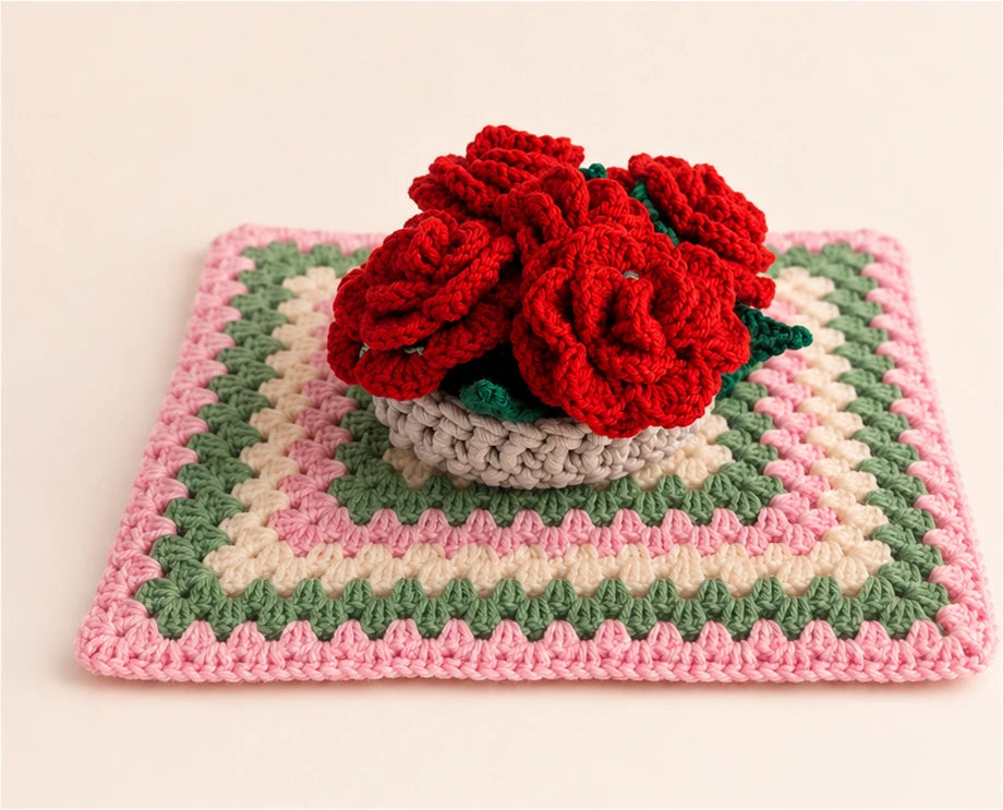 Bouquet de fleurs au crochet fait main